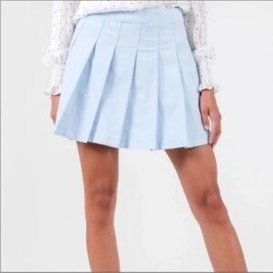 American Eagle Blue CottonLyocell HiWaisted Pleated Preppy Tennis Skirt NWT 8/29